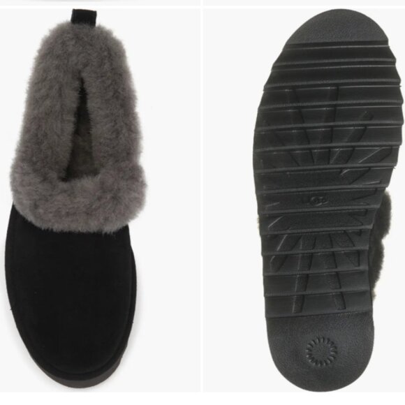 UGG Women Nita Genuine Shearling Slipper Black Size 12 - Picture 7 of 12